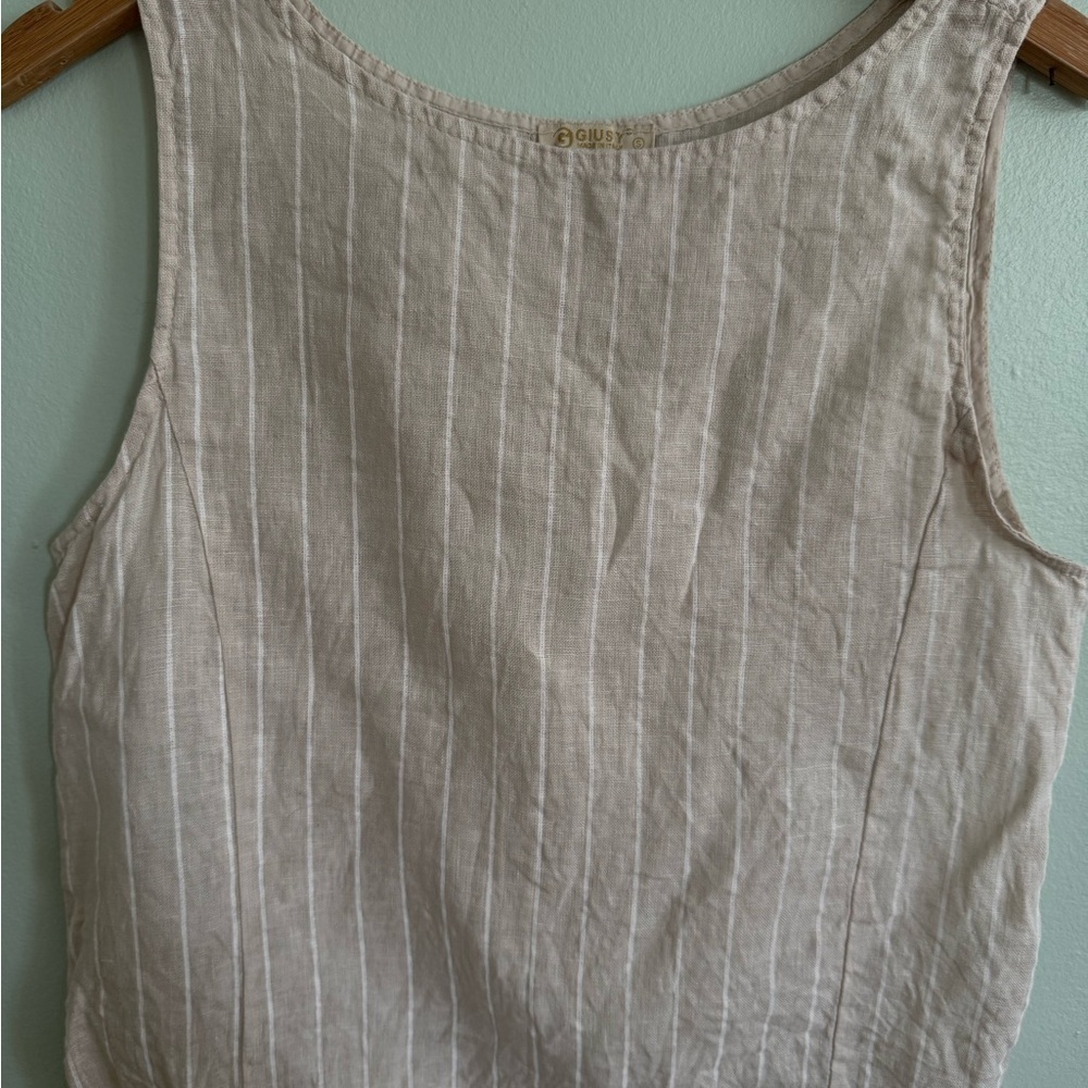 Cream Ribbed Fitted Tank Top - Picture 2 of 6